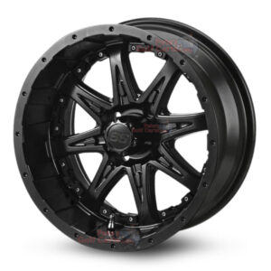 14″ Revenge Matte Black Golf Cart Wheels with Black Inserts Set of 4 | ET -15mm 14″x7"