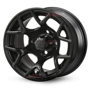 14″ Rally Matte Black Golf Cart Wheels Set of 4 | ET -15mm 14″x7″