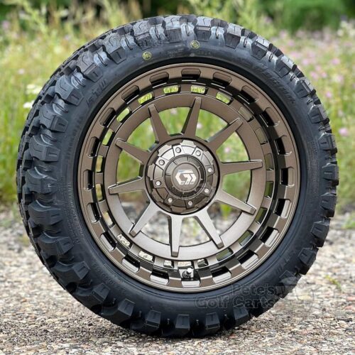 15-inch-gtw-barricade-bronze-golf-cart-wheels-19-396-23x10R15-GTW-Nomad-steel-belted-radial-dot-all-terrain-golf-cart-tires-20-072-combo-ezgo-clubcar-yamaha-Petesgolfcarts-PGC