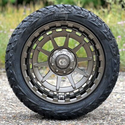 15-inch-gtw-barricade-bronze-golf-cart-wheels-19-396-23x10R15-maverick-steel-belted-radial-dot-all-terrain-golf-cart-tires-20-091-lifted-combo-ezgo-clubcar-yamaha-Petesgolfcarts-PGC