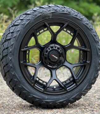 15-inch-madjax-evolution-matte-black-golf-cart-wheels-19-262-23x10R15-maverick-steel-belted-radial-dot-all-terrain-golf-cart-tires-20-091-lifted-golf-cart-combo-ezgo-clubcar-yamaha-petesgolfcarts-PGC