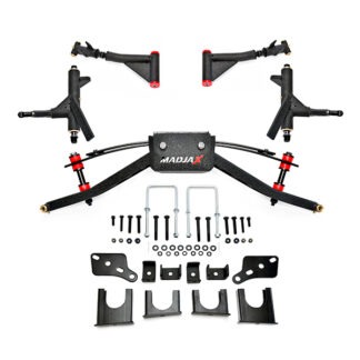 4" Madjax King XD double A-arm lift kit designed for the Club Car Precedent, Tempo, and Onward golf carts, Item #16-051.