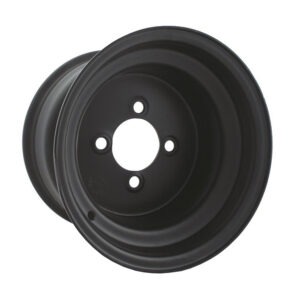 10" Black Steel Golf Cart Wheel - 10X7 - 3:5 Offset Wheel