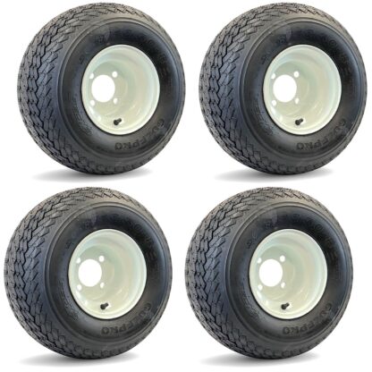 18x8.5-8-Excel-Golf-Pro-OEM-Sawooth-on-8x7-OEM-White-steel-golf-cart-wheels-set-of-4