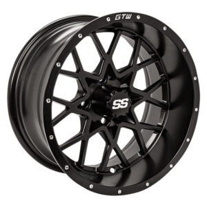 14" Vortex Matte Black Golf Cart Wheel - GTW®