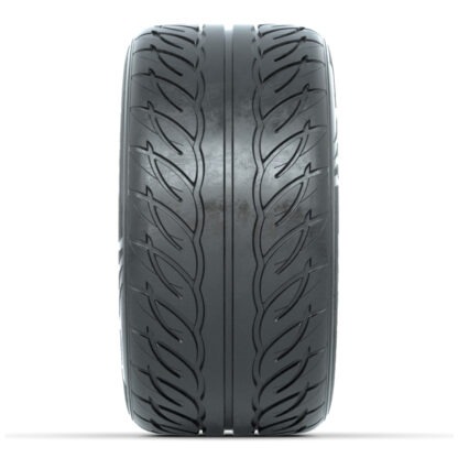 Directional tread pattern on GTW Fusion GTR steel belted radial golf cart tire, 255/55r12 (23x10.5-12) by GTW, Item # 20-056.