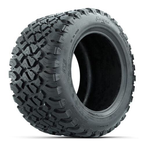 Angled view of the GTW Nomad 20x10R12 all-terrain steel belted radial golf cart tire, Item #20-066.