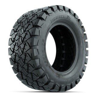 Angled view of 22x10-12 GTW Timberwolf All-Terrain DOT rated golf cart tire, Item #20-070.