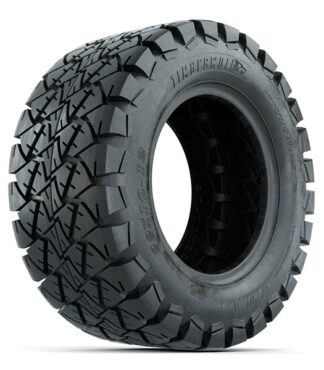 Angled view of 22x10-12 GTW Timberwolf All-Terrain DOT rated golf cart tire, Item #20-070.