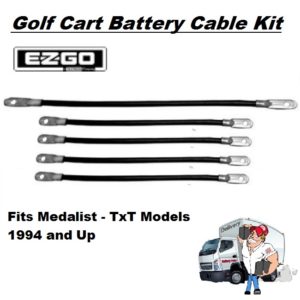 Golf Cart Battery Cables - Set for E-Z-GO Golf Cart Medalist-TXT