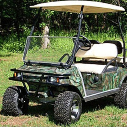 Jake's 3" spindle lift kit installed on old style Club Car DS model golf cart, with 20" tall wheels and tires.
