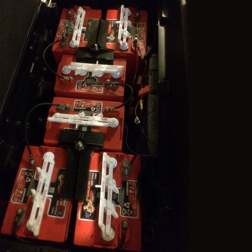 battery bank in a golf cart