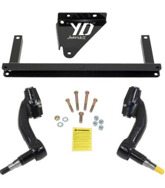 Jake's 6" spindle lift kit designed for the Yamaha Drive2 model golf cart, years 2017 and newer, electric with solid rear axle design, Item #7426.