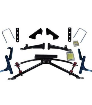 Jake's 7460 4" Double A-Arm lift kit designed for the Club Car DS model years 1981-2003.5 with metal dust covers on front hubs.