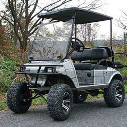 Jake's 7461 6" Club Car DS - old style - Double A-Arm lift kit installed on cart parked on trail with 23" tall tires.