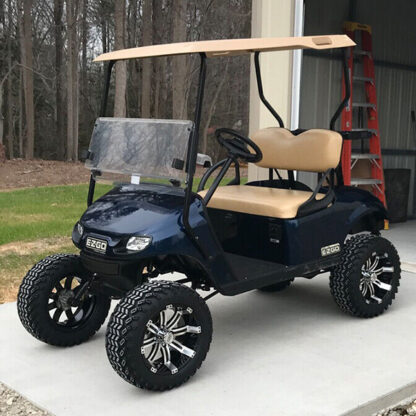 Jake's 6" spindle lift kit installed on electric EZGO TXT 2013.5 and newer Valor golf cart, Item #7515.