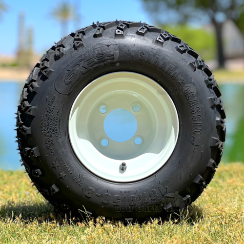 8-inch-oem-white-steel-golf-cart-wheels-8x7-18-9.5-8-excel-sahara-classic-all-terrain-golf-cart-tires