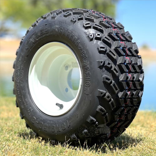 8-inch-oem-white-steel-golf-cart-wheels-8x7-18-9.5-8-excel-sahara-classic-all-terrain-golf-cart-tires-tread