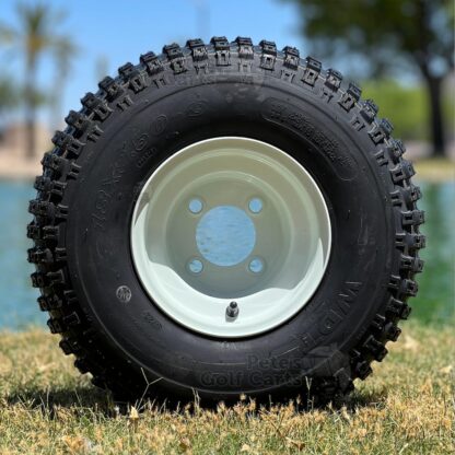 8-inch-oem-white-steel-golf-cart-wheels-knobby-18x9.5-8-scorpion-off-road-atv-tires-combo-c