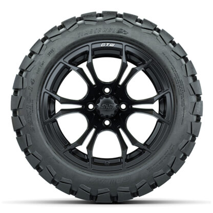 Sidewall view of the 14" Spyder golf cart wheel and tire combo by GTW, Item #A19-458.
