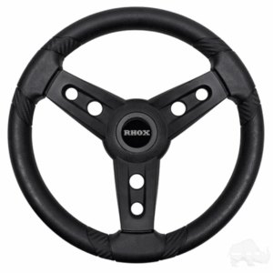 Lugana Golf Cart Steering Wheel - Black - EZGO Hub Included