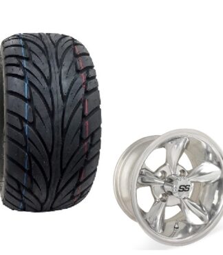 American Racing Golf Cart Torque Thrust II Wheel and Tire Combo Street Tread 22x11x12