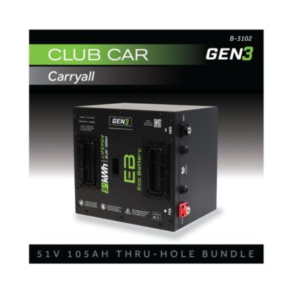 Eco Battery 51V 105Ah lithium battery bundle for Club Car Carryall Golf Carts