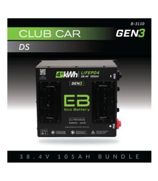 Eco Battery 38V 105Ah lithium battery bundle for 36V Club Car DS