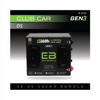Eco Battery 38V 105Ah lithium battery bundle for 36V Club Car DS