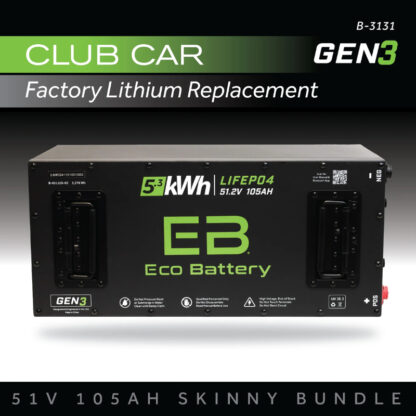 Eco Battery 51.2V 105Ah Skinny Gen3 LiFePO4 golf cart battery