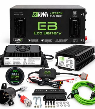 Eco Battery B-3135 51V 160Ah Club Car factory lithium battery bundle with charger, converter, display and installation components