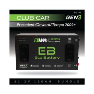 Eco Battery 51V / 48V 160Ah Lithium Battery Bundle for Club Car Precedent, Onward & Tempo 2009+