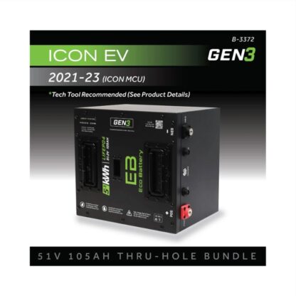 Eco Battery 51V 105Ah thru-hole lithium battery bundle for ICON EV 2021–2023