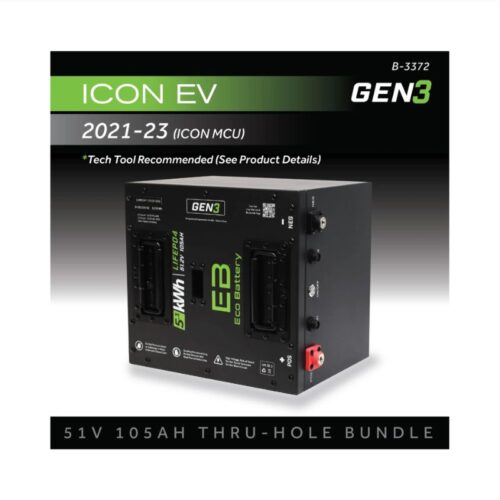 Eco Battery 51V 105Ah thru-hole lithium battery bundle for ICON EV 2021–2023