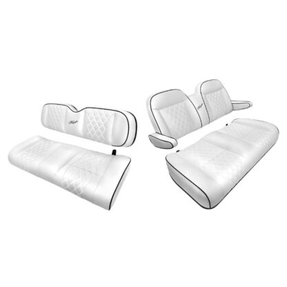 SGC Kozip Customer White Golf Cart Set Cushions Club Car, EZGO, Yamaha