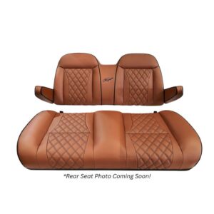 Kozip Front & Rear Seat Cushion Bundle – Brown with Black Piping & Diamond Stitch – Yamaha Drive 2 Golf Cart Models