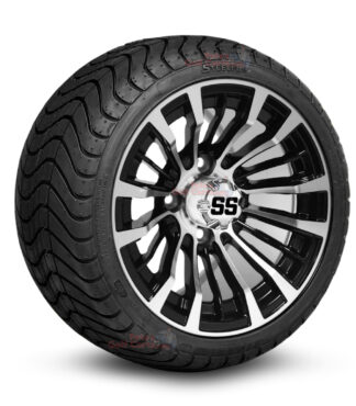 12-inch-matador-black-machined-golf-cart-wheels-and-215-35-12-p825-street-tires-combo-ezgo-clubcar-yamaha-petesgolfcarts-BNDL-TR1212-WH1216