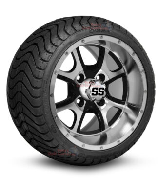 12-inch-predator-machined-black-golf-cart-wheels-and-215-35-12-p825-street-tires-combo-ezgo-clubcar-yamaha-petesgolfcarts-BNDL-TR1212-WH1225