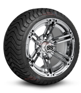 12-inch-terminator-chrome-golf-cart-wheels-and-215-35-12-P825-street-tires-combo-ezgo-clubcar-yamaha-petesgolfcarts-BNDL-TR1212-WH1237