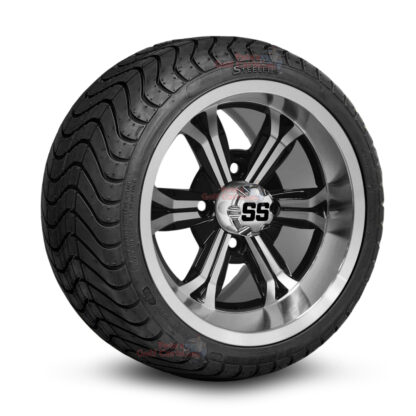 12-inch-transformer-black-machined-golf-cart-wheels-and-215-35-12-p825-street-tires-combo-ezgo-clubcar-yamaha-petesgolfcarts-BNDL-TR1212-WH1240