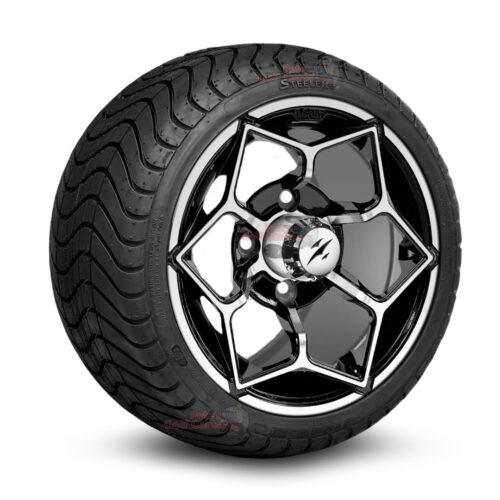 12-inch-hammerhead-black-machined-golf-cart-wheels-and-215-35-12-p825-street-tires-combo-ezgo-clubcar-yamaha-petesgolfcarts-BNDL-TR1212-WH1266