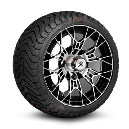 12-inch-tarantula-black-machined-golf-cart-wheels-and-215-35-12-p825-street-tires-combo-ezgo-clubcar-yamaha-petesgolfcarts-BNDL-TR1212-WH1275