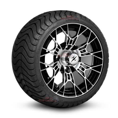 12-inch-tarantula-black-machined-golf-cart-wheels-and-215-35-12-p825-street-tires-combo-ezgo-clubcar-yamaha-petesgolfcarts-BNDL-TR1212-WH1275