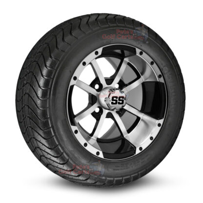 12-inch-stormtrooper-black-machined-golf-cart-wheels-and-215-50-12-DOT-street-tires-combo-ezgo-clubcar-yamaha-petesgolfcarts-BNDL-TR1213-WH1231