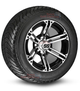 12-inch-terminator-black-machined-golf-cart-wheels-and-215-50-12-DOT-street-tires-combo-ezgo-clubcar-yamaha-petesgolfcarts-BNDL-TR1213-WH1239