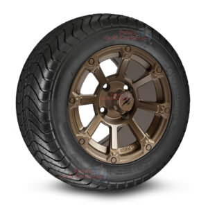 12" Cyclops Bronze Golf Cart Wheels and 215/50-12 DOT Comfortride Street/Turf Golf Cart Tires Combo - Set of 4 (20.5" tall)