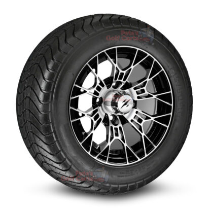 12-inch-tarantula-black-machined-golf-cart-wheels-and-215-50-12-DOT-street-tires-combo-ezgo-clubcar-yamaha-petesgolfcarts-BNDL-TR1213-WH1275