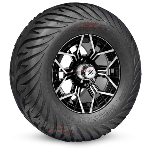 BNDL-TR1215-WH1267- SGC 12″ Mantis Machined Black Wheel – STEELENG 23”x10.5”-12” HELLFIRE Street Tire DOT approved