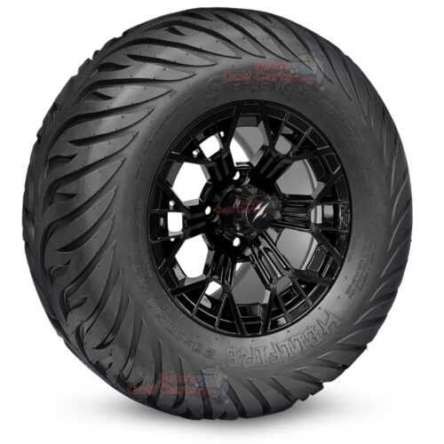 BNDL-TR1215-WH1268-SGC 12″ Mantis Glossy Black Wheels and STEELENG 23”x10.5”-12” HELLFIRE Street Tires DOT approved