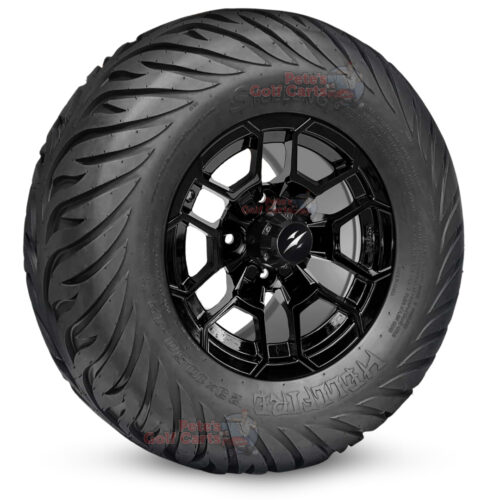 BNDL-TR1215-WH1272 BNDL-TR1215-WH1272-LN0002-CC0027 – SGC 12″ Talon Glossy Black Wheels and STEELENG 23”x10.5”-12” HELLFIRE Street Tires DOT approved
